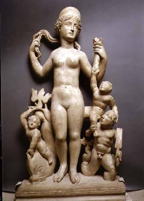 Venus with putti, a triton and a dolphin,Roman 4th centur