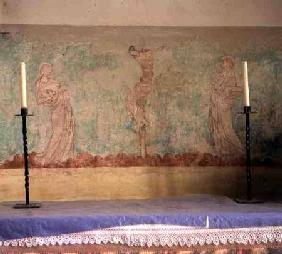 Wall painting depicting the Crucifixion late 13th