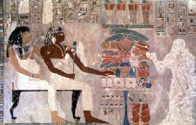 Wall painting from the tomb of Rekhmire, Thebes, depicting offerings to Rekhmire XVIII Dyna