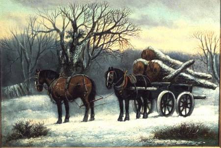 The Timber Wagon in Winter von Anonymous