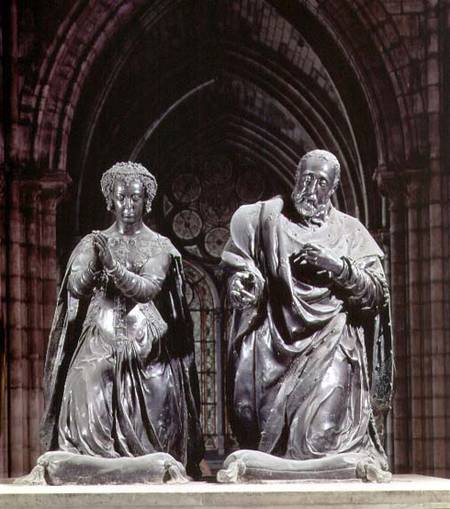 Tomb of Henri II (1519-59) and Catherine de Medici (1519-89) detail of the couple kneeling at prayer von Anonymous