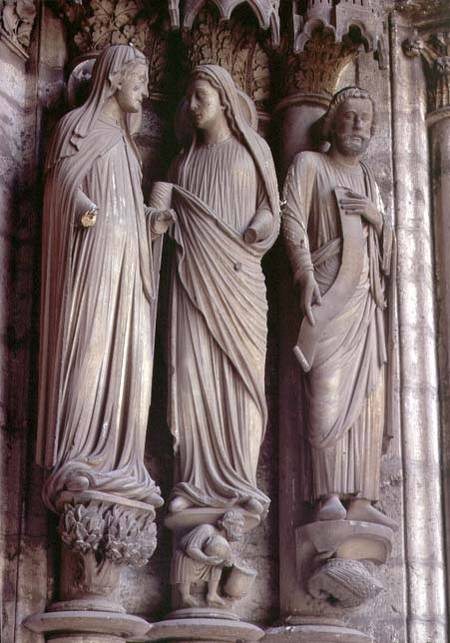 The Visitationcolumn statues from the east portal (Adoration doorway) of the north transept von Anonymous