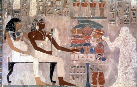 Wall painting from the tomb of Rekhmire, Thebes, depicting offerings to Rekhmire von Anonymous