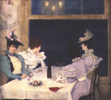 Women Dining in a Restaurant von Anonymous