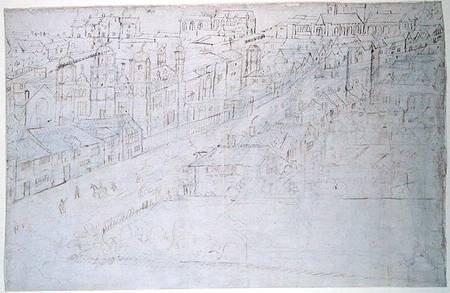 Borough High Street with St. Mary Overy, from 'The Panorama of London' von Anthonis van den Wyngaerde