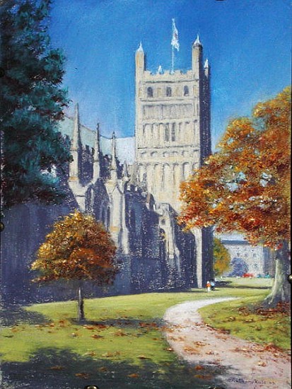 Exeter Cathedral - North Tower, 2003 (pastel on paper)  von Anthony  Rule