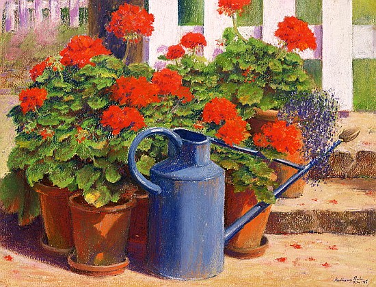 The blue watering can, 1995 (pastel on paper)  von Anthony  Rule