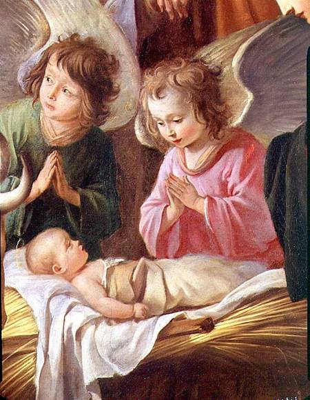 Adoration of the Shepherds, detail of the Angels and Child von Antoine and Louis  & Mathieu Le Nain