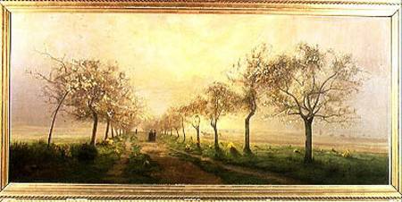 Apple Trees and Broom in Flower von Antoine Chintreuil