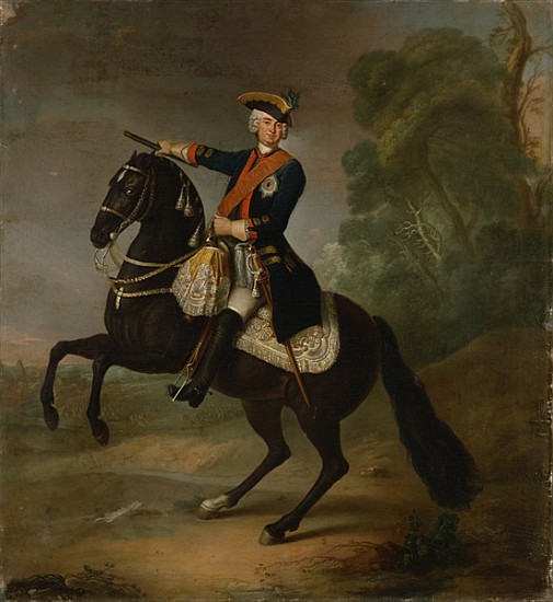 Kurt Christoph Graf von Schwerin on horseback von Antoine Pesne