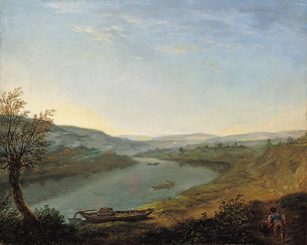Die Elbe bei Blasewitz oberhalb Dresdens am Morgen von Anton Graff