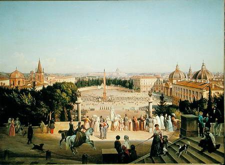 View of the Piazza del Popolo, Rome von Anton Ivanovich Ivanov