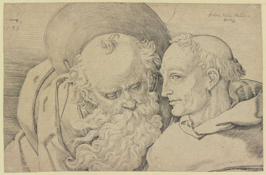 Der Heilige Hieronymus und ein Mönch von Anton Moller