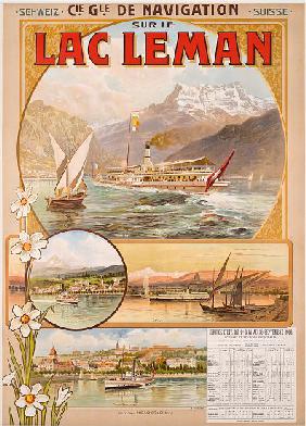 Poster advertising Lac Leman , Switzerland 1903