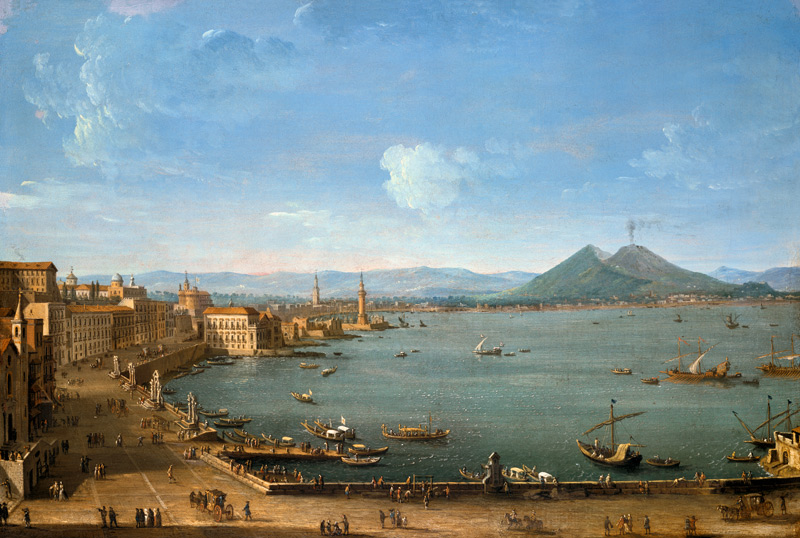 View of Naples from the Bay with Mt. Vesuvius von Antonio Joli