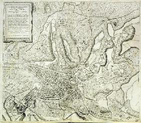 Map of the city of Rome, engraved by the artist, 1557 (engraving) 18th