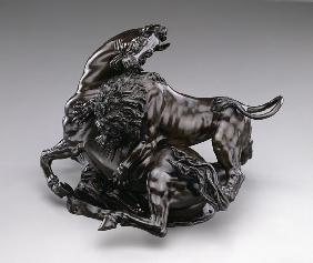 Lion attacking horse. 1580/90