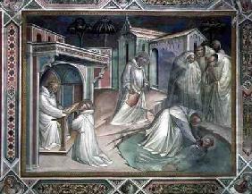 Maurus Saves Placidus, detail the Life of Saint Benedict (c.480-c.550), in the Sacristy 1387
