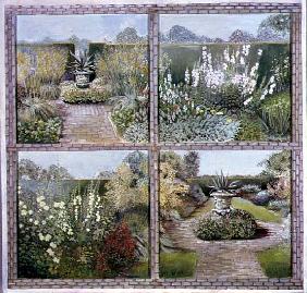 Urn Garden (Glyndebourne) 1998 (tempera on panel) 
