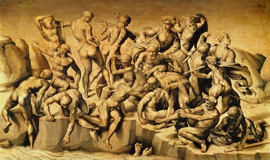 The Battle of Cascina, or The Bathers, after Michelangelo (1475-1564) von Aristotile da Sangallo