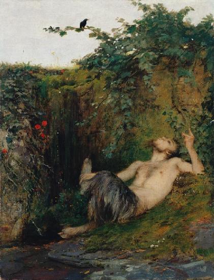 Faun, einer Amsel zupfeifend. 1863