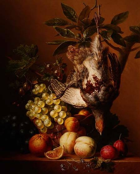 Still Life with Fruit and a Dead Partridge von Arnoldus Bloemers