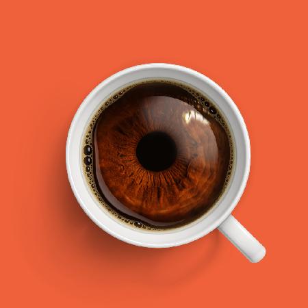 Kaffee-Augen-Druck
