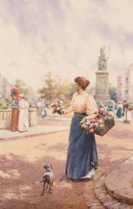 A Parisian flower seller von Arthur Augustus II Glendening