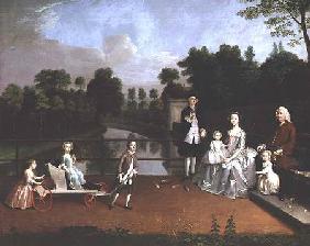 A Family Group on a Terrace in a Garden 1749
