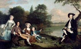 Portrait of a family of Anglers 1749