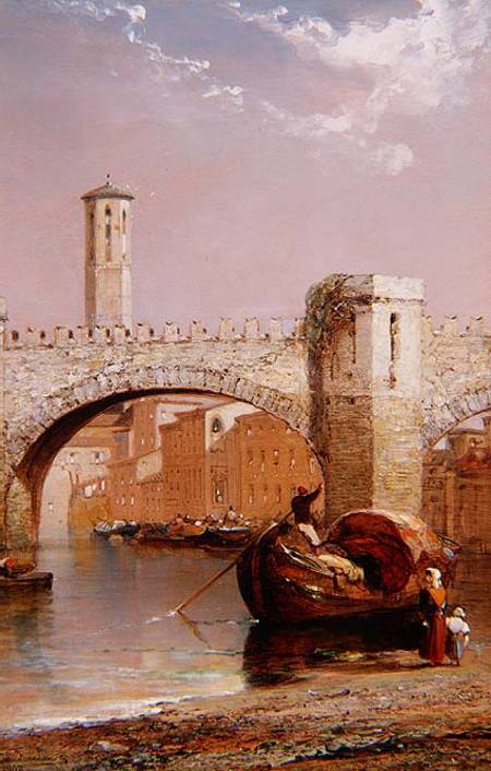 The Old Bridge, Verona von Arthur Joseph Meadows