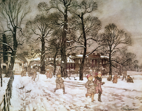 Winter in Kensington Gardens from Peter Pan in Kensington Gardens  by J.M. Barrie von Arthur Rackham