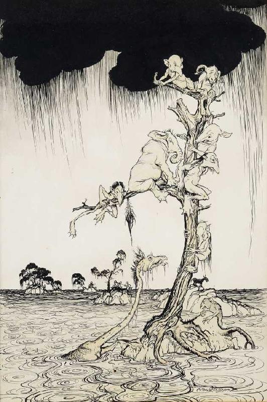 Die Flut ('The Animals You Know Are Not As They Are Now'). von Arthur Rackham