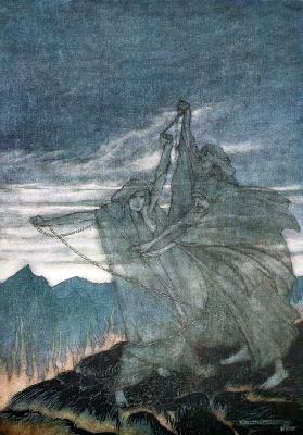 Die Norns verschwinden. Illustration für "Siegfried and The Twilight of the Gods" von Richard Wagner 1910