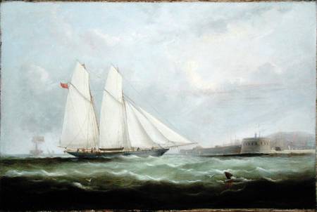 Schooner Yacht 'Esmeralda' Approaching Cherbourg von Arthur Wellington Fowles