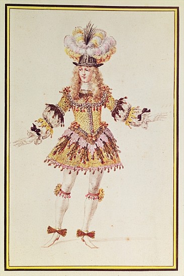 Costume design for male dancer, c.1660 von (attr. to) Henry Gissey