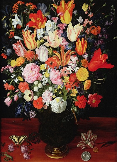 Still life of flowers, 1610s von (attr. to) Kasper or Gaspar van den Hoecke