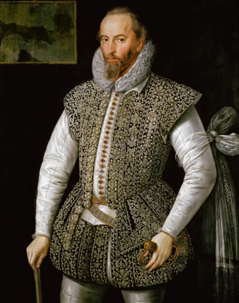 Portrait of Sir Walter Raleigh von (attr. to) William Segar