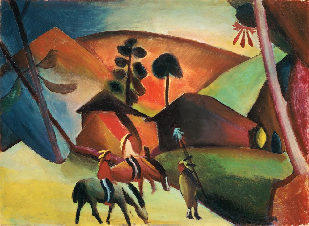 Indianer auf Pferden von August Macke