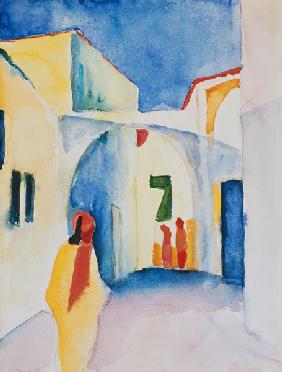 Blick in eine Gasse - August Macke