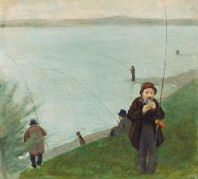 Angler am Rhein 1905