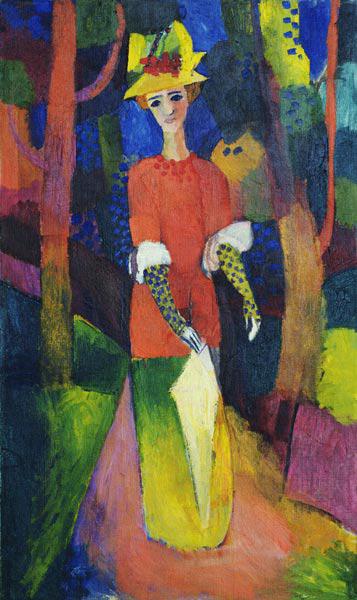 Dame im Park 1914