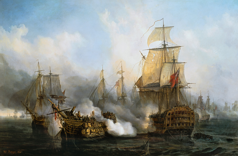 The Redoutable at Trafalgar von Auguste Etienne Francois Mayer