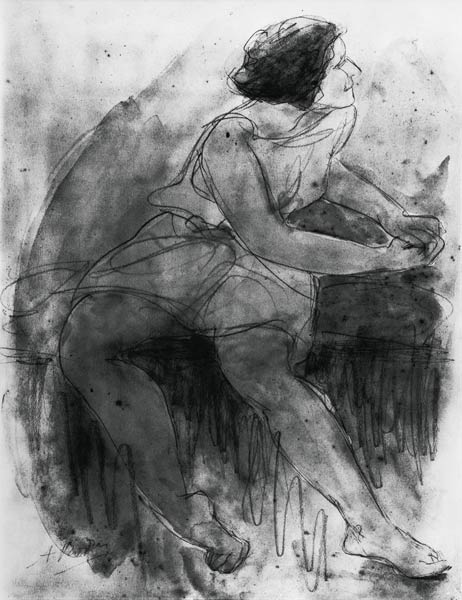 Isadora Duncan (1878-1927) (pencil & wash on paper) von Auguste Rodin