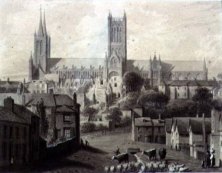 Lincoln Cathedral from the South von Augustus Charles Pugin