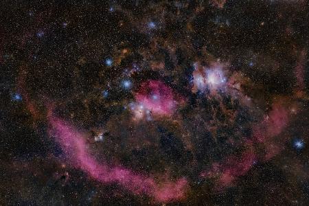 Kosmisches Lächeln: Barnard&#39;s Loop und Orions Sternenkindergarten