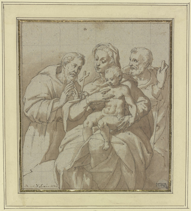 Die Heilige Familie mit dem Heiligen Franziskus von Baldassare Peruzzi