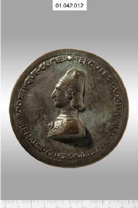 Medaille auf Herzog Ercole I. d'Este. Münzstand Ferrara, nach 1471 nach 1471