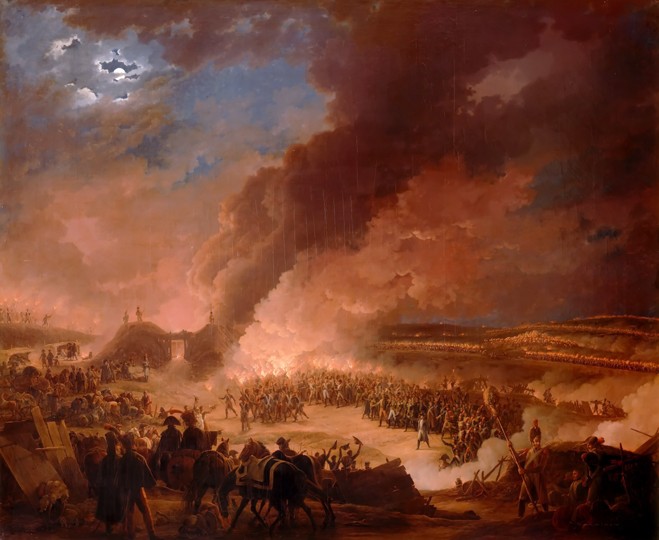 Napoleon besucht das Biwak der Armee am Vorabend der Schlacht von Austerlitz am 1. Dezember 1805 von Baron Louis Albert Bacler d'Albe