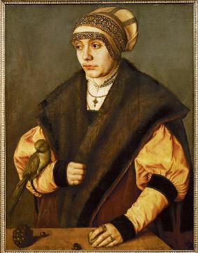 Bildnis einer Frau mit Papagei 1529